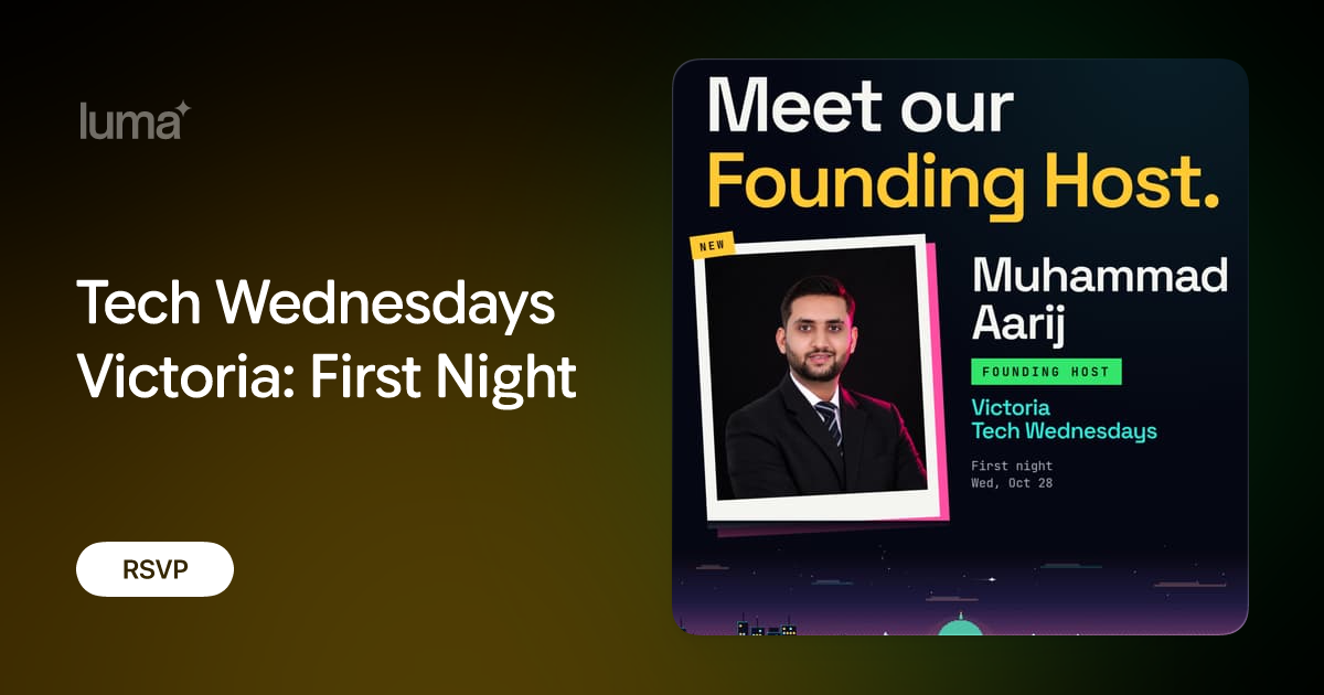 Tech Wednesdays Victoria: First Night promotional image