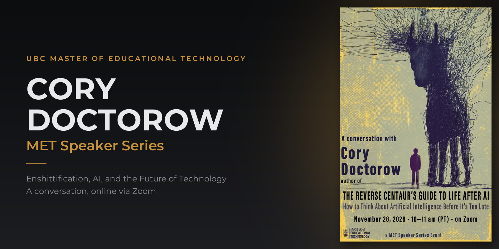 MET Speaker Series: Cory Doctorow promotional image