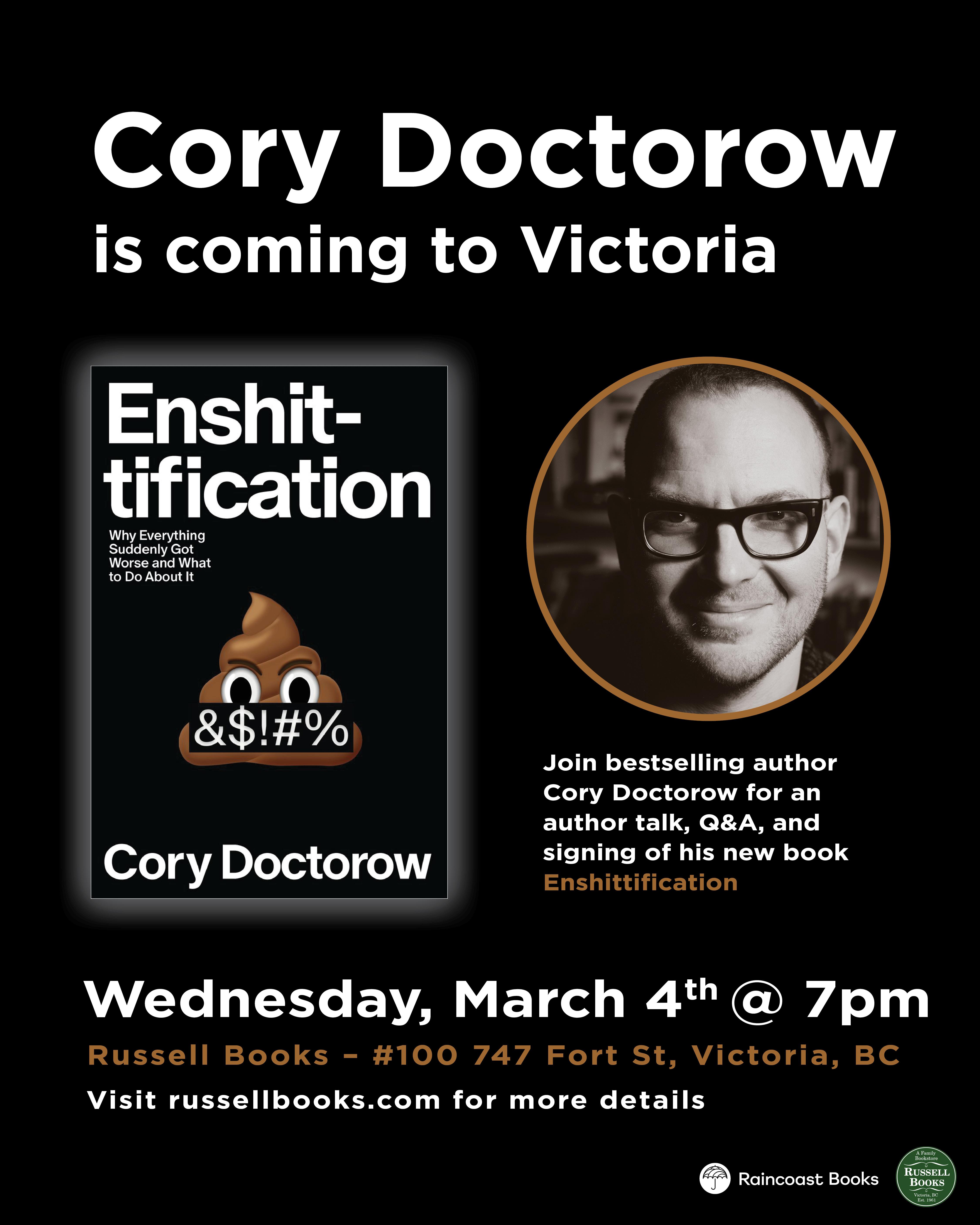 Cory Doctorow is coming to Victoria! promotional image